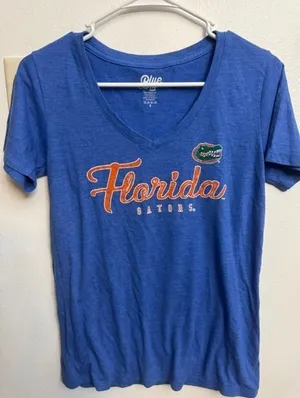 Blue 84 Florida Gators Womens V-Neck T-Shirt Royal Blue Heathered Tri-Blend (G) thumbnail 1