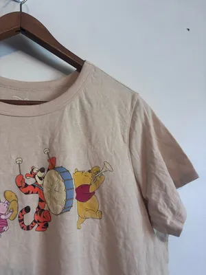 Disney Winnie the Pooh Tigger Parade Beige Graphic Logo Tee Shirt Top thumbnail 6