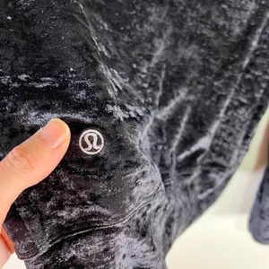 Lululemon Black Crushed Velvet Crewneck Sweatshirt Raglan Sleeve Pullover‎ rare thumbnail 6