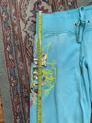 Juicy Couture Pam & Gela Sweat Shorts Distressed Blue Women's Medium thumbnail 8