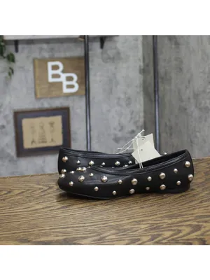 A New Day Womens Sammie Studded Ballet Flats 94462298 Black 6M thumbnail 7