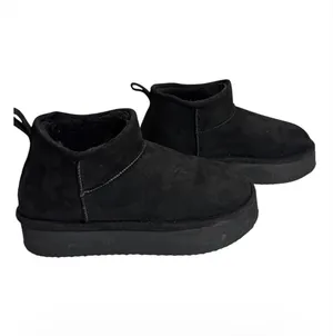 Madden Girl Black Faux Suede Faux-Fur Slip-On Ankle Boots thumbnail 4