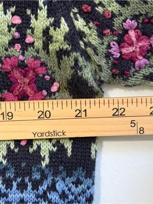Talbots Vintage Floral Embroidered Cardigan Sweater Size Large Women’s thumbnail 11