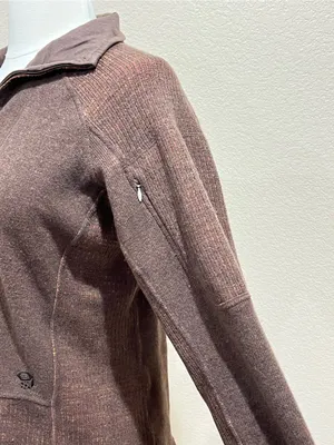 Mountain Hardwear Brown Sarafin Full Zip Wool Blend Sweater Jacket Size Medium thumbnail 3