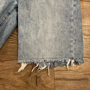 High-Rise Long Denim Shorts in Brightwater Wash thumbnail 5