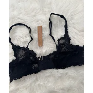 Skims Stretch Lace Unlined Scoop Bra Soot Size 36A thumbnail 6