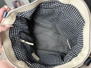 Kate Spade New York Black and Cream Leather Bow Satchel Handbag thumbnail 5
