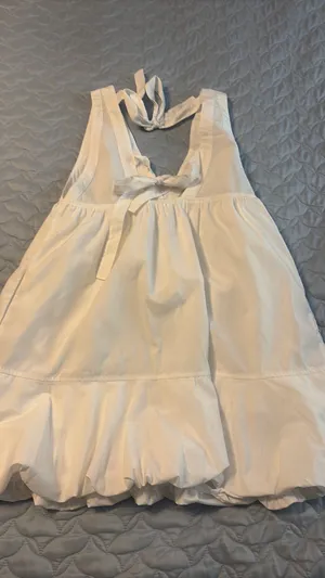white baby doll dress with bows in back thumbnail 2