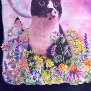 Wild Fable Cat Floral Butterfly Shirt Black‎ Small thumbnail 4