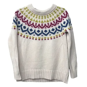 J. Crew Fair Isle‎ Knit Sweater Women's Size S Merino Wool Blend Scandi Minimal thumbnail 1