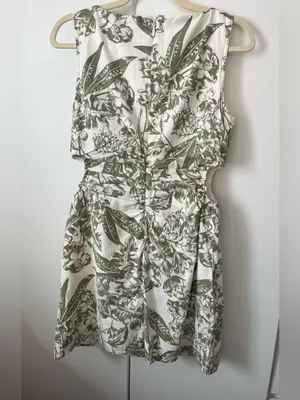 Abercrombie & Fitch green and white floral mini dress with cutouts NWOT medium thumbnail 3