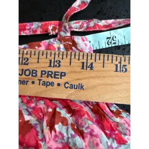 FP One Free People Pink Floral Ruffle Tiered Camisole‎ Smocked Back Top Medium thumbnail 6