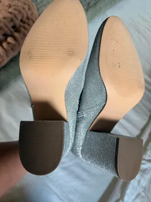 Madden Girl Byrng Silver Glitter Block Heel Ankle Booties Women’s 9 thumbnail 3