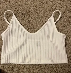 Cropped ribbed tank top White Size M thumbnail 1
