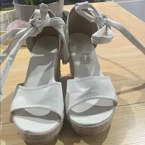 SHEIN White Espadrille Wedge Sandals thumbnail 1