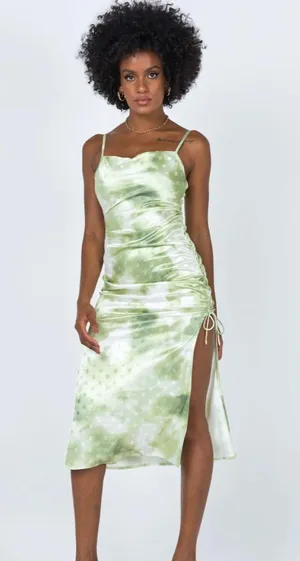 Princess Polly sage green disco Dress thumbnail 1