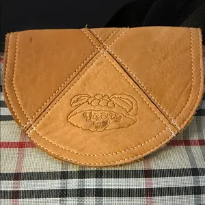 Plaid Canvas Tote Bag with Tan Leather Trim thumbnail 3