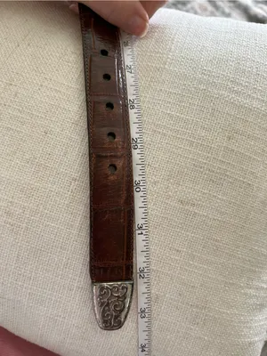 Brighton Brown croc Embossed Belt With Silvertone Hardware Vintage thumbnail 9