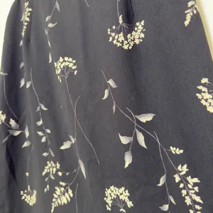 VTG 90s Hilliard Hanson Women Whimsigoth Fairy Grunge Skirt Large Black‎ Floral thumbnail 3