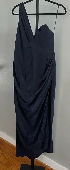 Zimmermann Navy Blue Silk One Strap Midi Length Dress Size 2 thumbnail 1