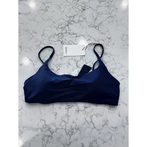 NWT Quince Deep Navy Italian Scoop Neck Bikini Top Size Medium thumbnail 3