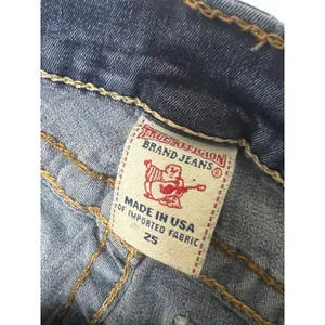 True Religion Womens 25 Dark Wash Skinny Straight Jeans Y2K Made in USA Denim thumbnail 6