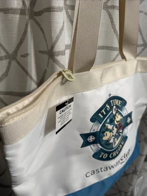 Castaway Club Disney Cruise Line White & Blue Tote Bag thumbnail 3