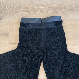 Outcast Flare Pants Lace Rhinestone Strap Trim Velvet Size M Black thumbnail 5