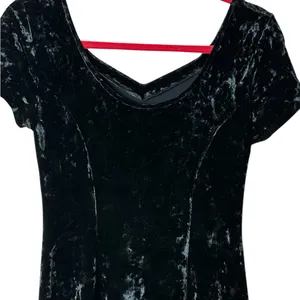 St. Michaels Black Velvet Midi Dress WhimsiGoth 90s Grunge Witchy Goth Size 8 thumbnail 5