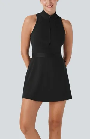 NWT Halara Half Zip Racerback Cut Out Cool Dry Mini Golf Active Dress-Golf Tee thumbnail 2