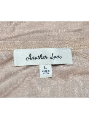 Another Love Ladies Beige Blouse Top Size L Shiny Slinky Neutral Career thumbnail 6