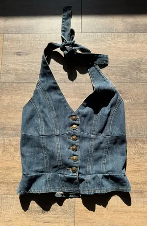 Princess Polly Jean Halter Top  thumbnail 1