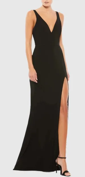 IEENA Mac Duggal Plunge Neck High Slit Gown Dress Size 10 NWT thumbnail 1