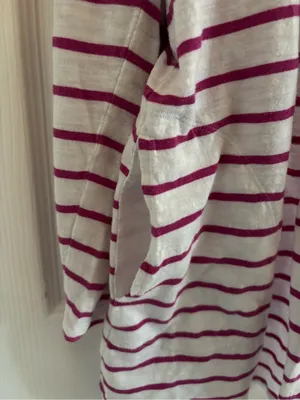 Chico's Set of Cardigan & and Matching Camisole-White with Magenta Stripes, XL thumbnail 5