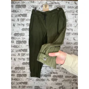 Athleta | women olive green joggers cotton blend thumbnail 7
