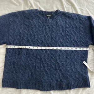 Simply Vera Vera Wang Navy Cable-Knit Crewneck Sweater thumbnail 6
