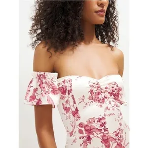 Reformation Sianna Silk Dress In Paris Floral Statin Prarie Sz. 10 NWT Coquette‎ thumbnail 8