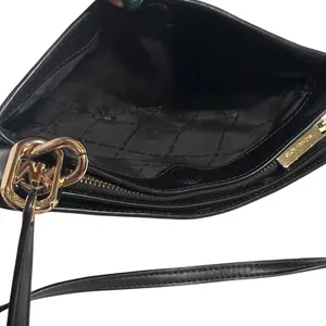 Michael‎ Kors Trisha Crossbody Women Medium Black Pebbled Leather Gold Hardware thumbnail 8