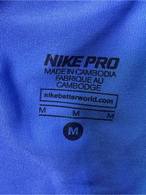 Nike Pro Royal Blue Athletic Shorts with Pink Swoosh thumbnail 4