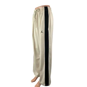 Jordan Womens Beige Black Wide Leg High Rise Workout Athletic Track Pants Size M thumbnail 2