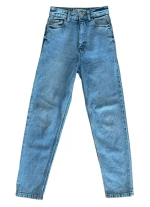 Zara Women's Size 0 High Waist Straight Leg Jeans Light Wash Blue Denim thumbnail 1