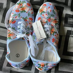 Bobbie brooks blue floral tennis shoes thumbnail 3