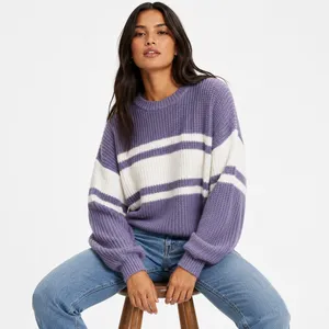 American Eagle Oversized Slouchy Sweater Womens S Purple Knit Cozy Clean Girl thumbnail 1