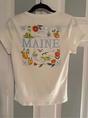 Altar’d State Maine Graphic Tee with Coastal Watercolor Print thumbnail 3