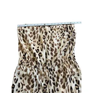 WAYF Leopard Print Jumpsuit Tan Brown‎ Strapless sz M thumbnail 6