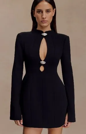 Meshki Michelle Cut Out Mini Dress - Black S thumbnail 1
