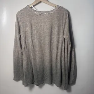 Miss Me Cardigan Womens Large Ombre Taupe Ivory Lace Sweater Romantic Jewels thumbnail 2