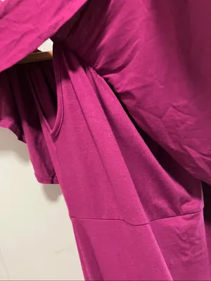 Women’s Off-Shoulder Ruffle Maxi Dress - Magenta Large thumbnail 6