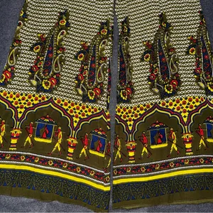 Earthbound Boho Paisley Palazzo Pants Wide Leg Flowy Festival Large Mughal Motif thumbnail 7