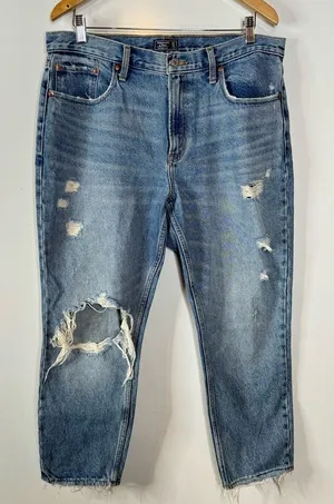 Abercrombie & Fitch Mom Jeans‎ Distressed Size 14 thumbnail 1